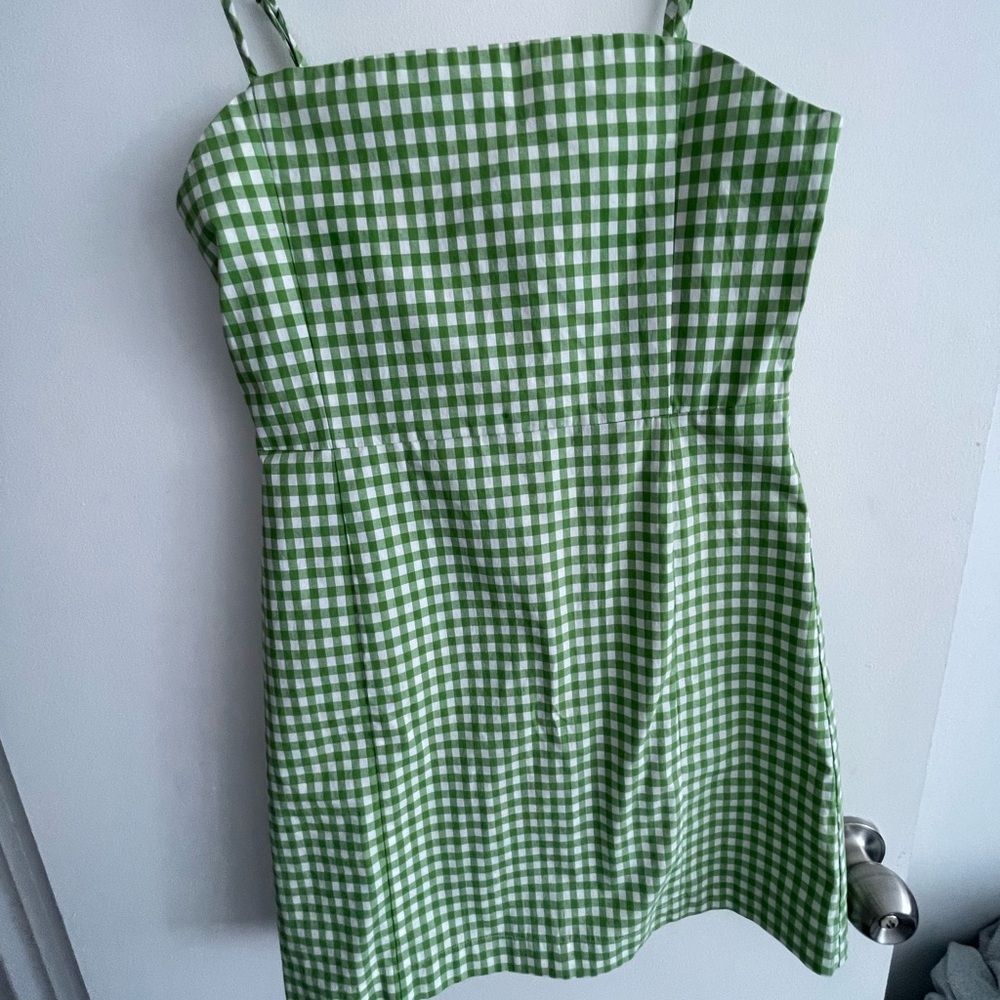 Gingham Green Mini Dress